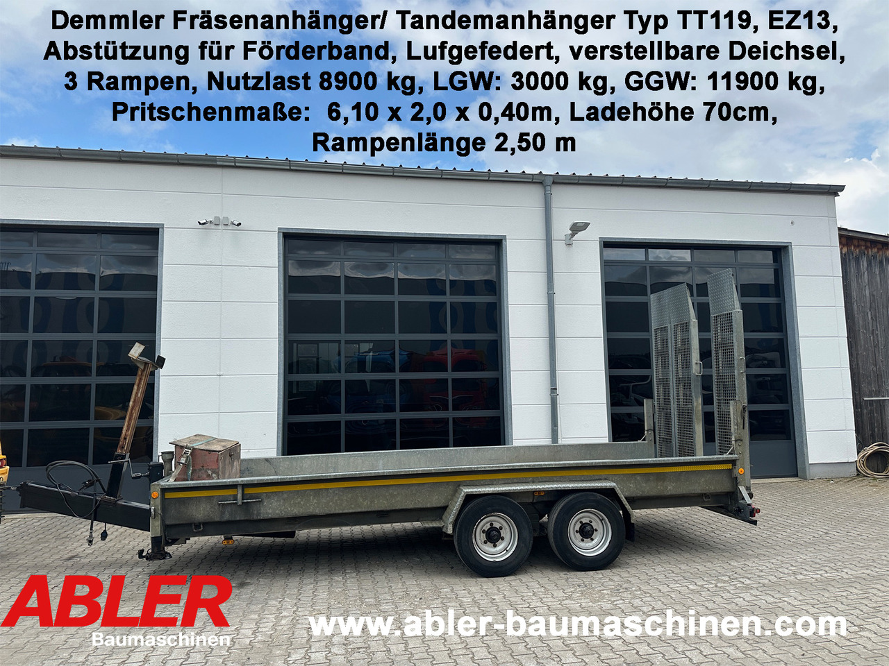 Demmler Tandem-Tiefladeranhänger Fräsenanhänger - Góndola rebajadas remolque: foto 1 Demmler Tandem-Tiefladeranhänger Fräsenanhänger - Góndola rebajadas remolque: foto 1