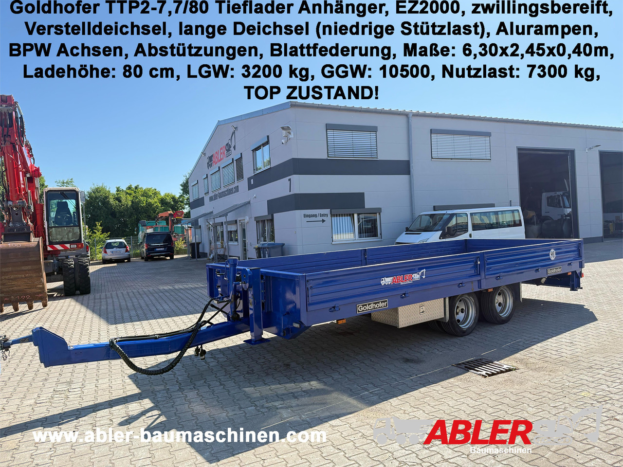 Goldhofer TTP2-7,7/80 Tieflader Tandem mit Rampen TOP - Remolque plataforma/ Caja abierta: foto 1 Goldhofer TTP2-7,7/80 Tieflader Tandem mit Rampen TOP - Remolque plataforma/ Caja abierta: foto 1