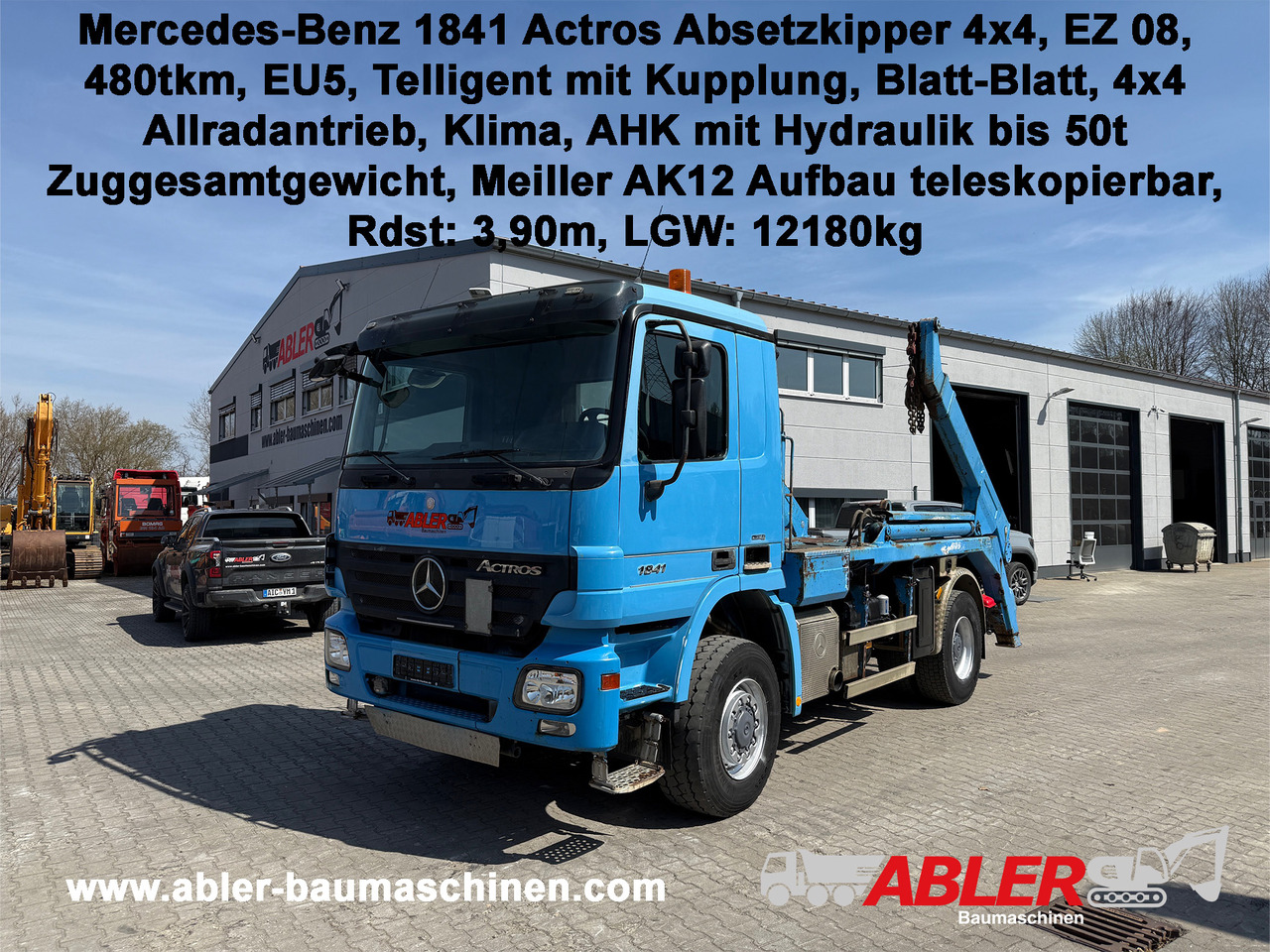 Mercedes-Benz 1841 Actros MP2 Absetzkipper 4x4 Allrad Klima - Portacontenedor de cadenas camión: foto 1 Mercedes-Benz 1841 Actros MP2 Absetzkipper 4x4 Allrad Klima - Portacontenedor de cadenas camión: foto 1
