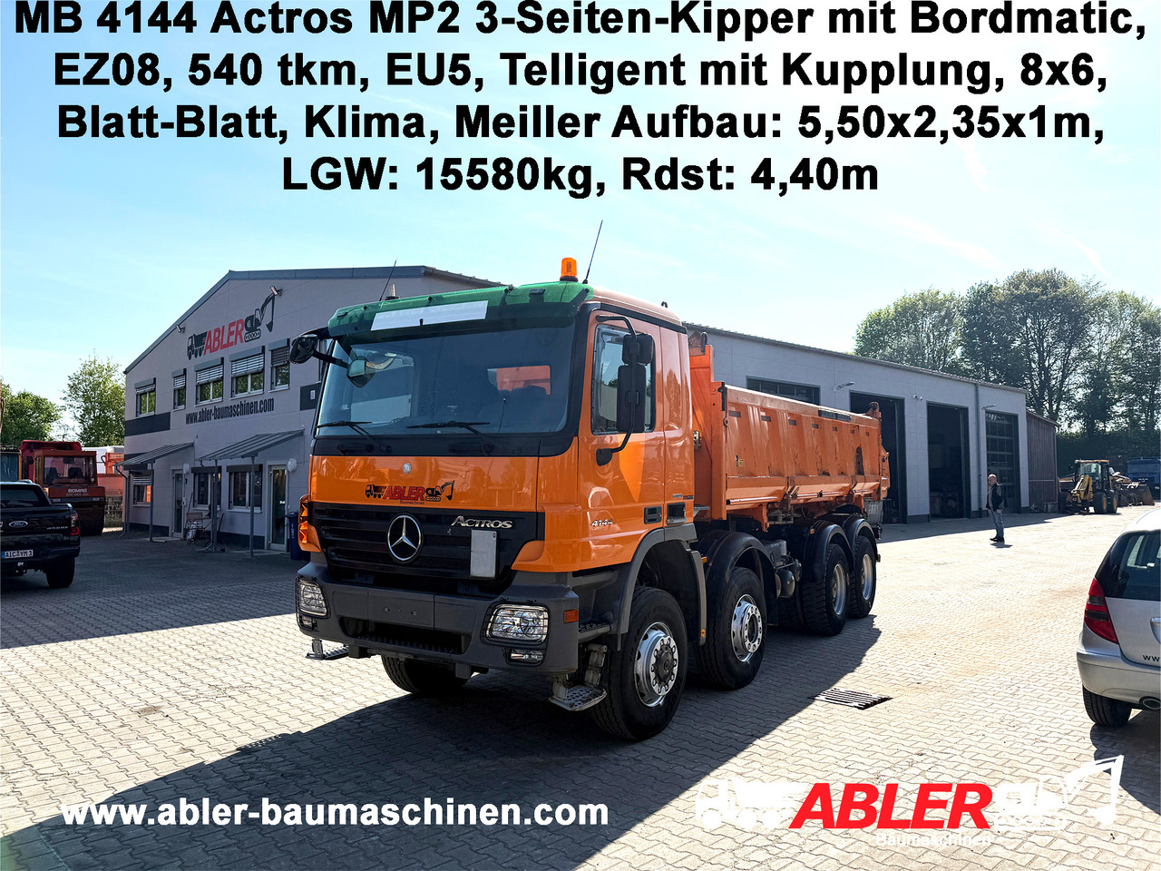 Mercedes-Benz 4144 Actros MP2 3-S.-Kipper Bordmatic Klima 8x6 - Volquete camión: foto 1 Mercedes-Benz 4144 Actros MP2 3-S.-Kipper Bordmatic Klima 8x6 - Volquete camión: foto 1