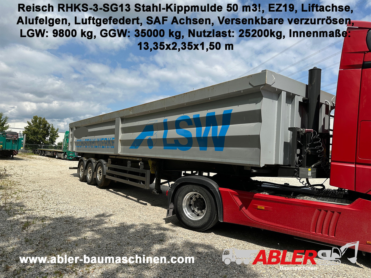 Reisch RHKS-3-SG13 Stahl Kippmulde 50 m3 - Volquete semirremolque: foto 1 Reisch RHKS-3-SG13 Stahl Kippmulde 50 m3 - Volquete semirremolque: foto 1