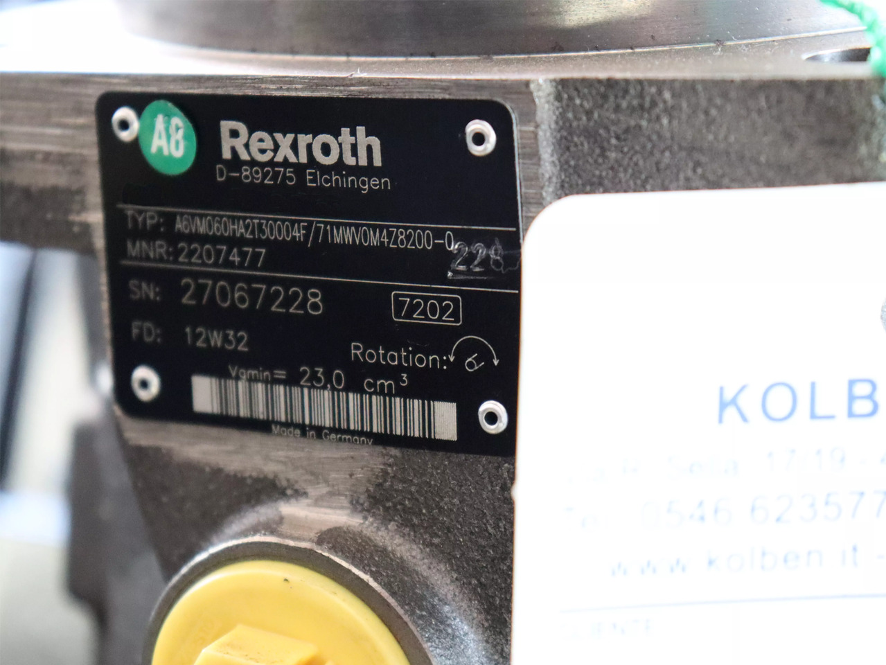 REXROTH A6VM060HA2T30004F/71MWV0M4Z8200-0 - Motor hidráulico para Equipo de manutención: foto 4 REXROTH A6VM060HA2T30004F/71MWV0M4Z8200-0 - Motor hidráulico para Equipo de manutención: foto 4