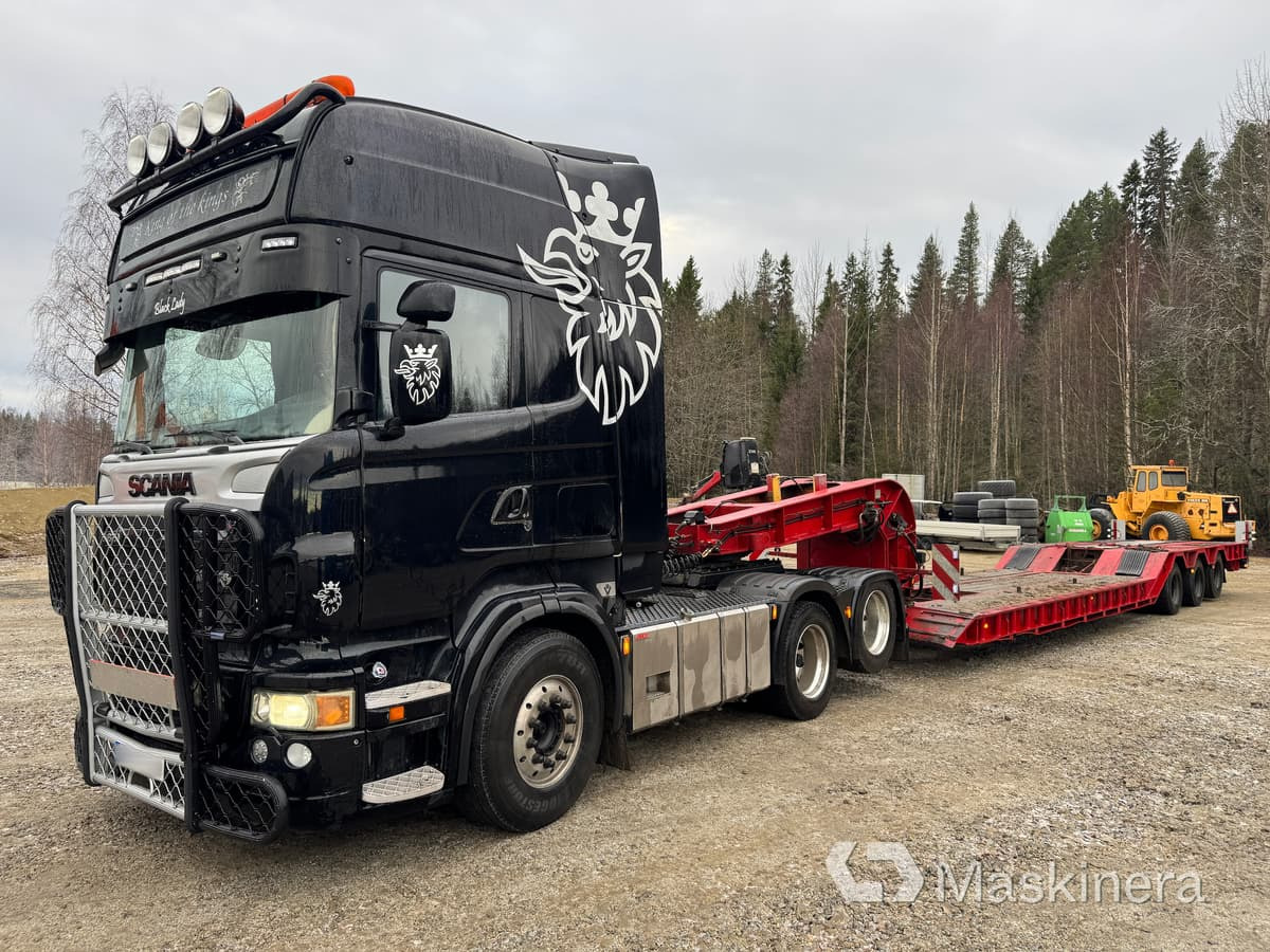 Scania R 620, Hafo H35 Plsbo Lastbil Scania R 620 med maskintrailer - Cabeza tractora, Portavehículos semirremolque: foto 1 Scania R 620, Hafo H35 Plsbo Lastbil Scania R 620 med maskintrailer - Cabeza tractora, Portavehículos semirremolque: foto 1
