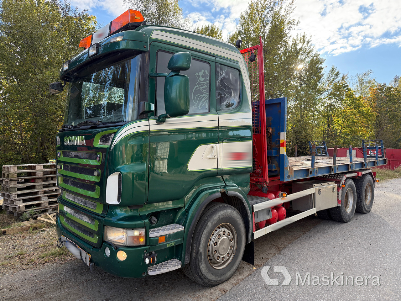 Lastväxlare Scania R420 6X4 Tridem med maskinflak och grusflak - Multibasculante camión: foto 1 Lastväxlare Scania R420 6X4 Tridem med maskinflak och grusflak - Multibasculante camión: foto 1