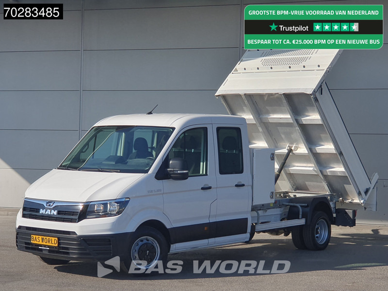 MAN TGE 5.120 Kipper met Kist Dubbel Cabine Dubbellucht 3,5t Trekhaak Navi Airco Cruise Camera Euro6 Tipper Benne Kieper 2m3 Airco Trekhaak Cr - Volquete furgoneta: foto 1 MAN TGE 5.120 Kipper met Kist Dubbel Cabine Dubbellucht 3,5t Trekhaak Navi Airco Cruise Camera Euro6 Tipper Benne Kieper 2m3 Airco Trekhaak Cr - Volquete furgoneta: foto 1