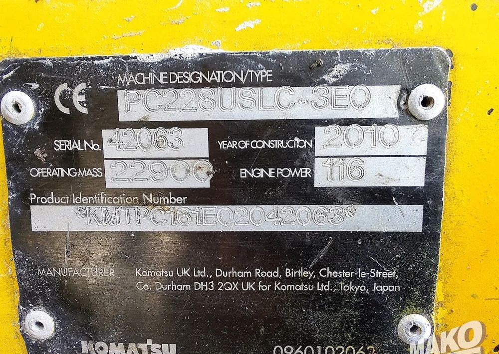 Leasing financiero de  Komatsu PC228USLC-3 leasing Komatsu PC228USLC-3: foto 12