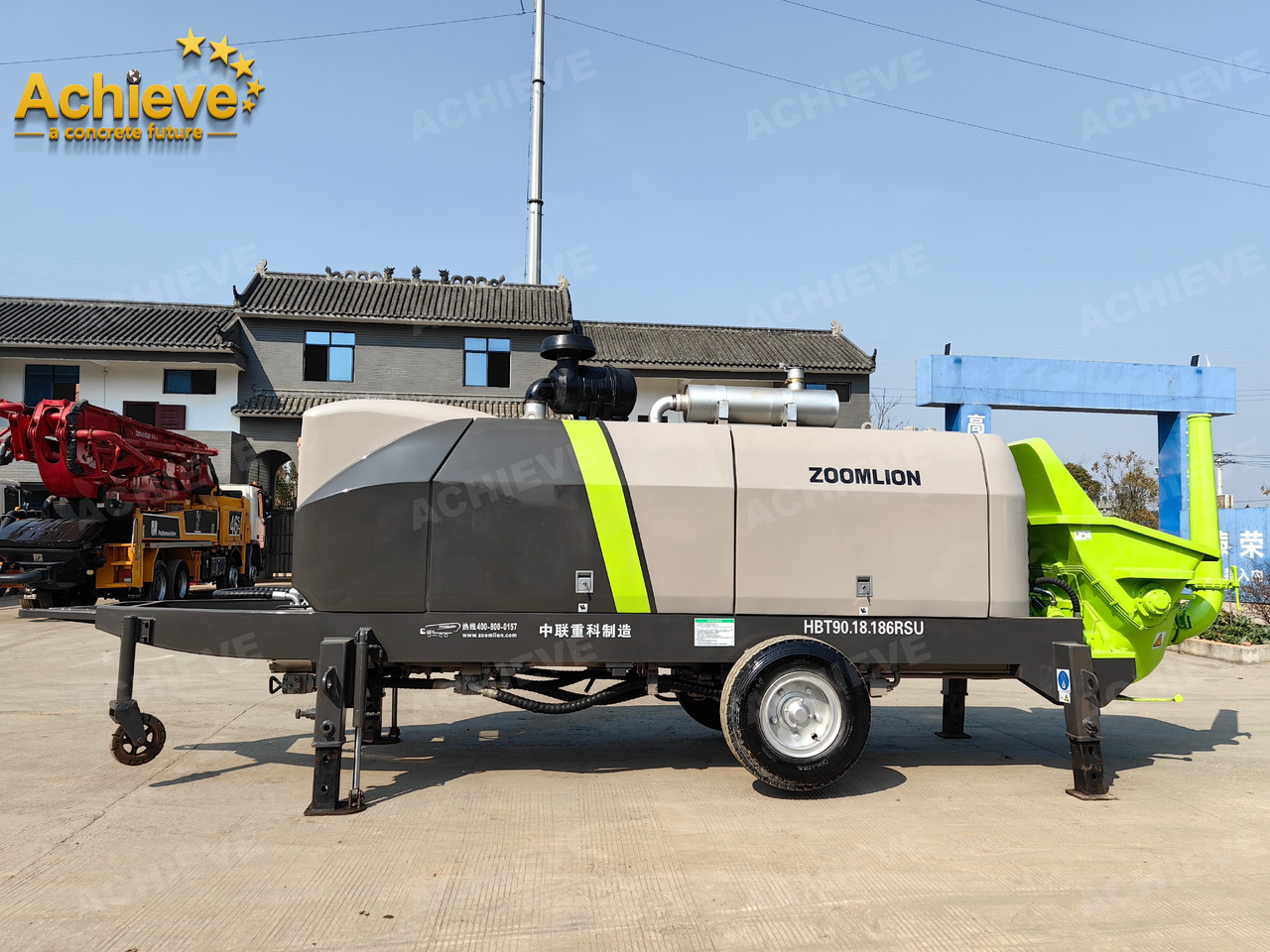 Zoomlion 2022 Zoomlion HBT 90.18.186RSU hydraulic Concrete Trailer Pump in China【ACHIEVE】TOP CONDITION!!! - Bomba de hormigon estacionaria: foto 1 Zoomlion 2022 Zoomlion HBT 90.18.186RSU hydraulic Concrete Trailer Pump in China【ACHIEVE】TOP CONDITION!!! - Bomba de hormigon estacionaria: foto 1
