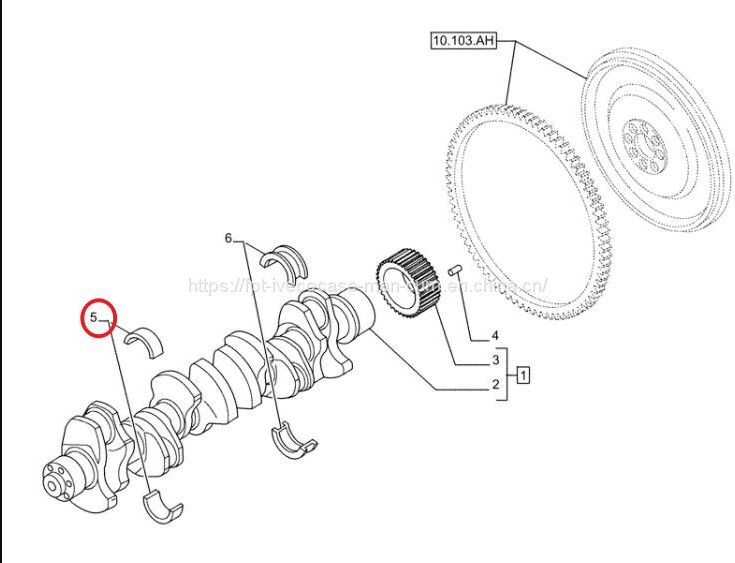 FPT IVECO CASE Cursor11 F3GFE613A B001 5801863562 The crankshaft tile green 8099139 - Cigüeñal para Camión: foto 4 FPT IVECO CASE Cursor11 F3GFE613A B001 5801863562 The crankshaft tile green 8099139 - Cigüeñal para Camión: foto 4