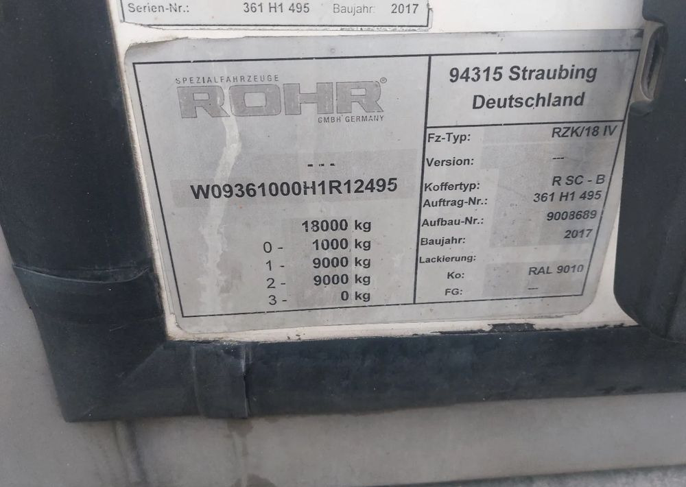 Frigorífico remolque Inny Przyczepa ROHR: foto 7 Frigorífico remolque Inny Przyczepa ROHR: foto 7