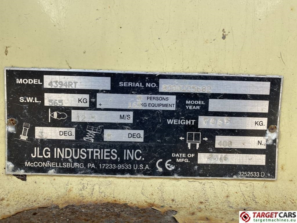 Plataforma de tijeras JLG 4394RT Diesel 4x4 Scissor Work Lift 1511cm: foto 10