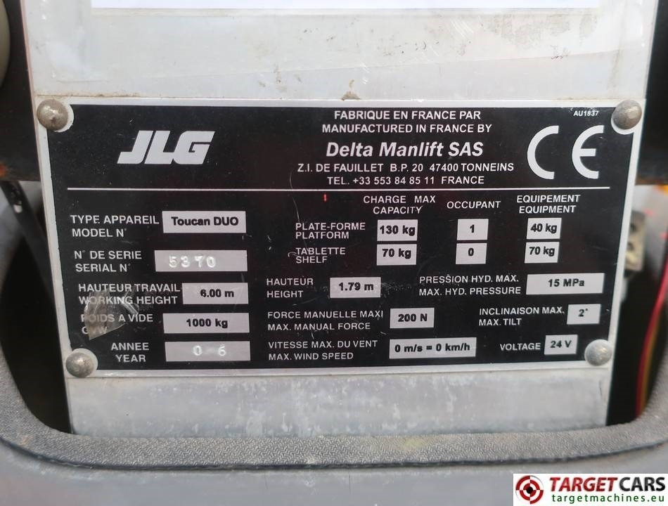 Plataforma elevadora JLG Toucan Duo Vertical Electric Work Lift 600cm: foto 10