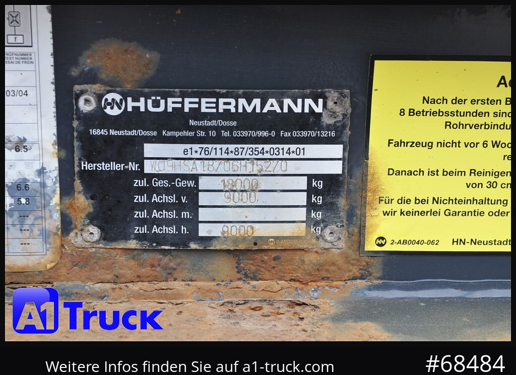 Remolque multilift/ Portacontenedores de cadenas HUEFFERMANN HSA 1870, Abrollanhänger, Schlitten,: foto 6