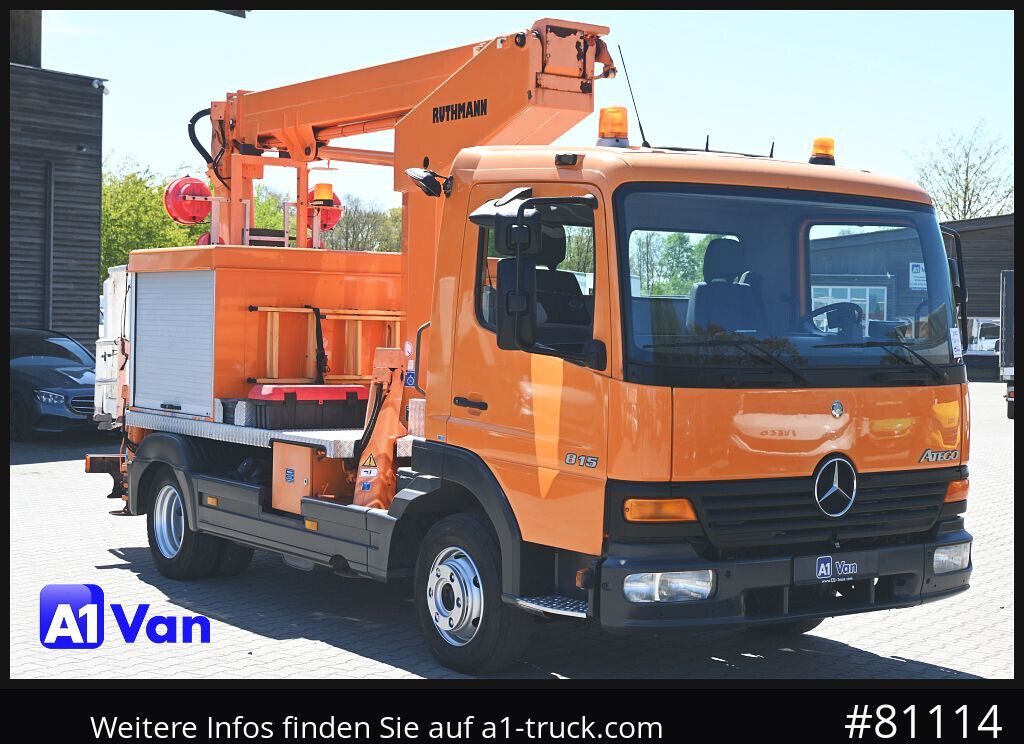 MERCEDES-BENZ Atego 815 Hubarbeitsbühne Ruthmann TK145, Klima - Camión con plataforma elevadora: foto 1 MERCEDES-BENZ Atego 815 Hubarbeitsbühne Ruthmann TK145, Klima - Camión con plataforma elevadora: foto 1