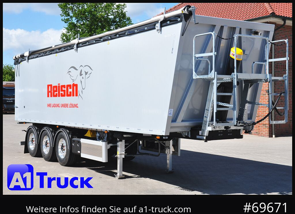 REISCH RHKS, Alu-Kippmulde 52m³, Kombitüren, Alufelgen, Liftachse, - Volquete semirremolque: foto 1 REISCH RHKS, Alu-Kippmulde 52m³, Kombitüren, Alufelgen, Liftachse, - Volquete semirremolque: foto 1