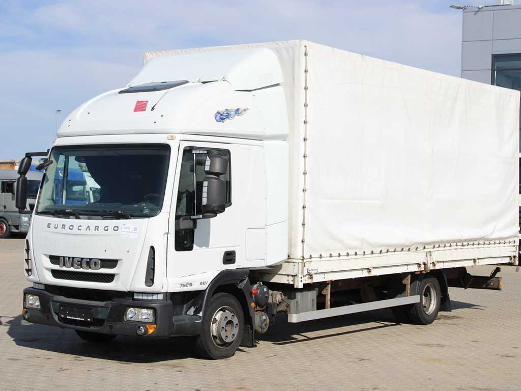Iveco EUROCARGO ML 75E18, EURO 5EEV, PNEU 90%, SIDE - Camión lona: foto 1 Iveco EUROCARGO ML 75E18, EURO 5EEV, PNEU 90%, SIDE - Camión lona: foto 1
