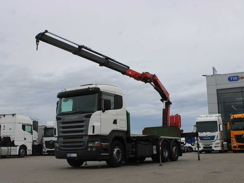 Scania R 500, 6X2, EURO 4, OPTICRUISE, HYDRAULIC ARM FASSI F220A.23 - Camión caja abierta, Camión grúa: foto 1 Scania R 500, 6X2, EURO 4, OPTICRUISE, HYDRAULIC ARM FASSI F220A.23 - Camión caja abierta, Camión grúa: foto 1