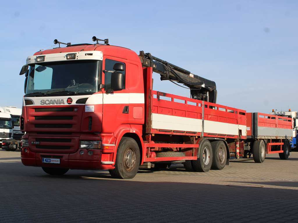 Scania R380, EURO 3, 6X2, LIFT AXLE, HIAB 166K + KOGEL ANBS(1996) - Camión caja abierta, Camión grúa: foto 1 Scania R380, EURO 3, 6X2, LIFT AXLE, HIAB 166K + KOGEL ANBS(1996) - Camión caja abierta, Camión grúa: foto 1