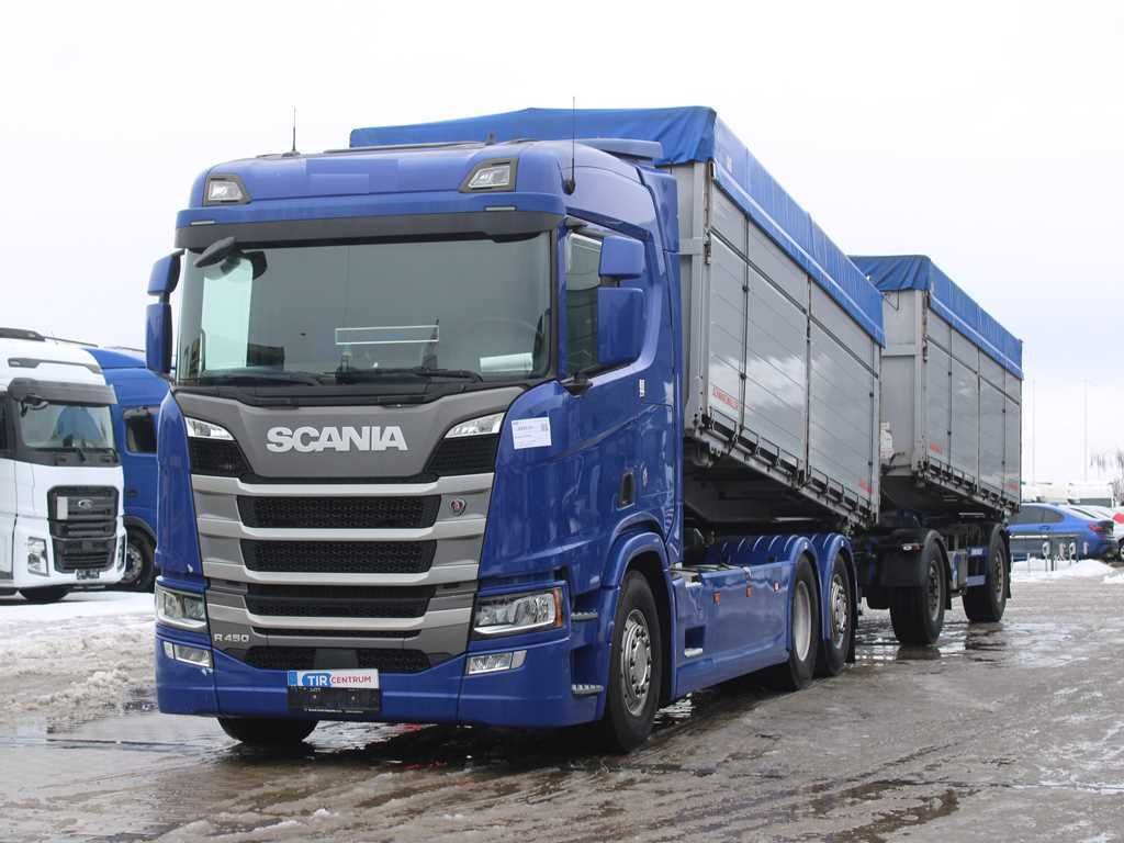 Scania R450, 6X2, EURO 6, THREE-WAY, RETARDER, LIFTING AXLE, NAVIGATION + SCHWARZMULLER TRAILER - Volquete camión: foto 1 Scania R450, 6X2, EURO 6, THREE-WAY, RETARDER, LIFTING AXLE, NAVIGATION + SCHWARZMULLER TRAILER - Volquete camión: foto 1