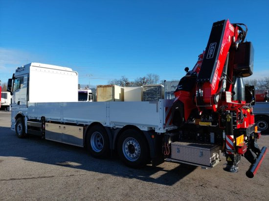 MAN TGX 26.510 LL Pritsche, Fassi F545RA.2.28XE, Containerverschlüsse, - Camión caja abierta, Camión grúa: foto 4 MAN TGX 26.510 LL Pritsche, Fassi F545RA.2.28XE, Containerverschlüsse, - Camión caja abierta, Camión grúa: foto 4
