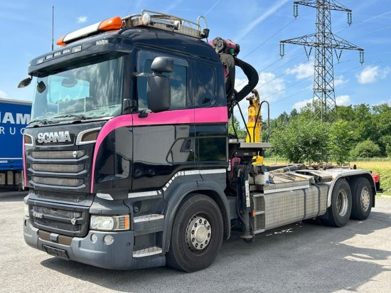 Scania R580 6x2, Schrottkran, E6, Lenk-Lift-Achse - Multibasculante camión, Camión grúa: foto 1 Scania R580 6x2, Schrottkran, E6, Lenk-Lift-Achse - Multibasculante camión, Camión grúa: foto 1