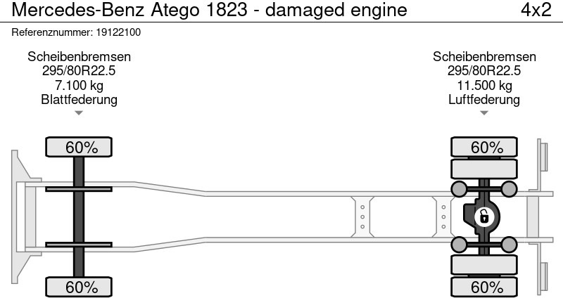 Camión lona Mercedes-Benz Atego 1823 - damaged engine: foto 10