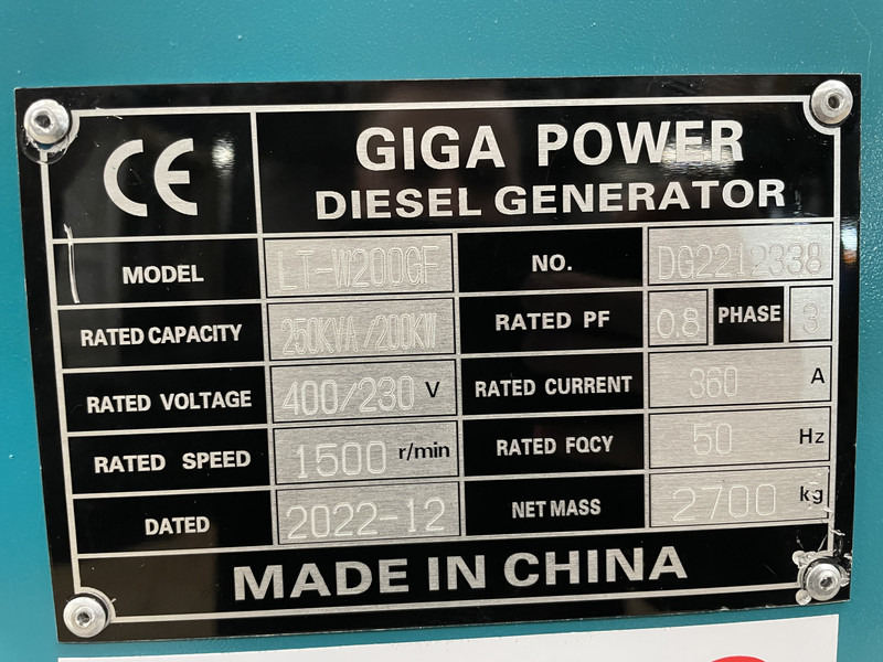 Leasing financiero de Giga power 250 kVA LT-W200GF silent generator set leasing Giga power 250 kVA LT-W200GF silent generator set: foto 10