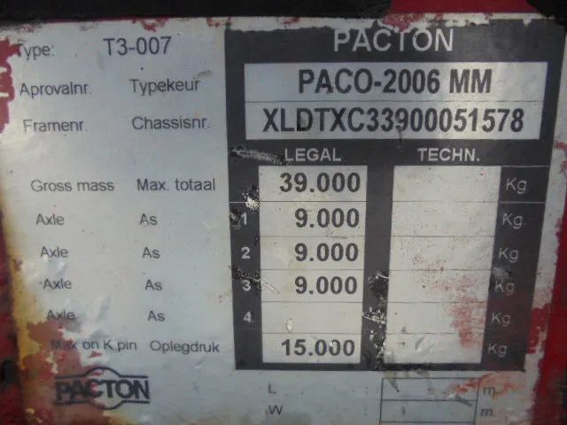 Portacontenedore/ Intercambiable semirremolque Pacton T3 007 45 FT NL KENTEKEN 10 IN STOCK: foto 11