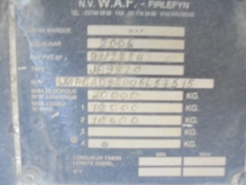 Remolque plataforma/ Caja abierta WAF JF 9820: foto 9