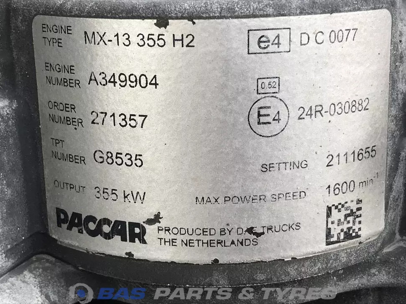 DAF XF106 Motor DAF MX13 355 H2 0452049 - Motor para Camión: foto 5 DAF XF106 Motor DAF MX13 355 H2 0452049 - Motor para Camión: foto 5