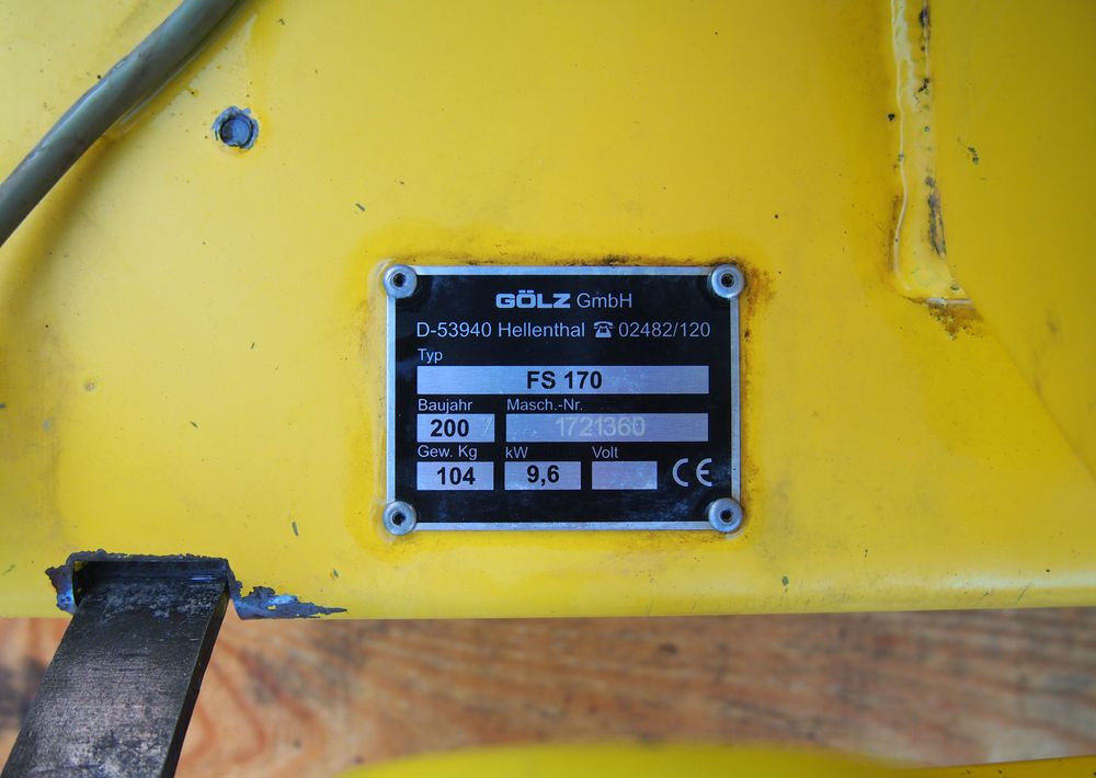 Piła do cięcia GOLZ FS 170 2006 PIŁA DO CIĘCIA asfaltu i betonu - Equipo de construcción: foto 3 Piła do cięcia GOLZ FS 170 2006 PIŁA DO CIĘCIA asfaltu i betonu - Equipo de construcción: foto 3