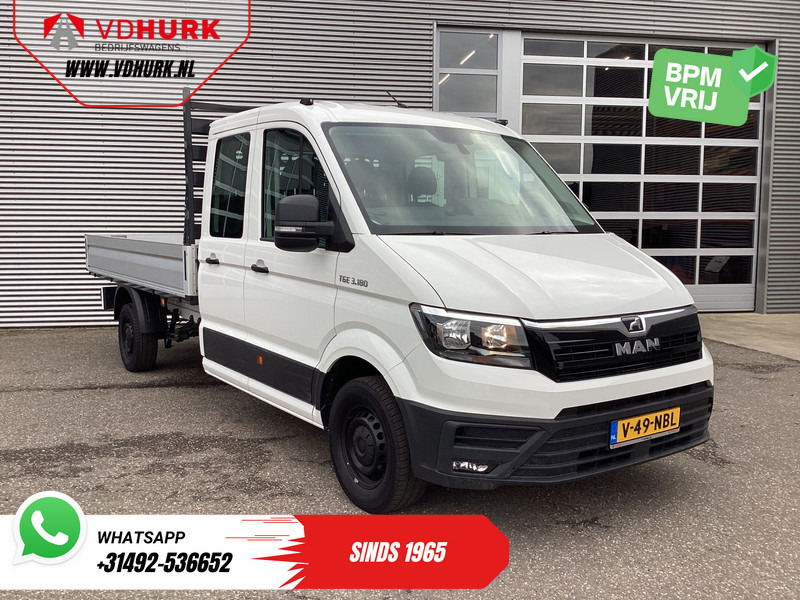 MAN TGE 3.180 DSG Aut. DC Dubbel Cabine BPM VRIJ! Open Laadbak 350x203/ 7 Pers./ Carplay/ Trekhaak/ Cruise/ 2.8t Trekverm./ Airco/ Pick - Caja abierta furgoneta, Furgoneta combi: foto 1 MAN TGE 3.180 DSG Aut. DC Dubbel Cabine BPM VRIJ! Open Laadbak 350x203/ 7 Pers./ Carplay/ Trekhaak/ Cruise/ 2.8t Trekverm./ Airco/ Pick - Caja abierta furgoneta, Furgoneta combi: foto 1