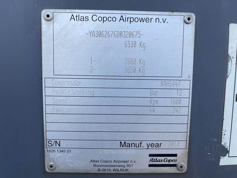 Atlas-Copco XAHS 447 CD - N - Compresor de aire: foto 2 Atlas-Copco XAHS 447 CD - N - Compresor de aire: foto 2