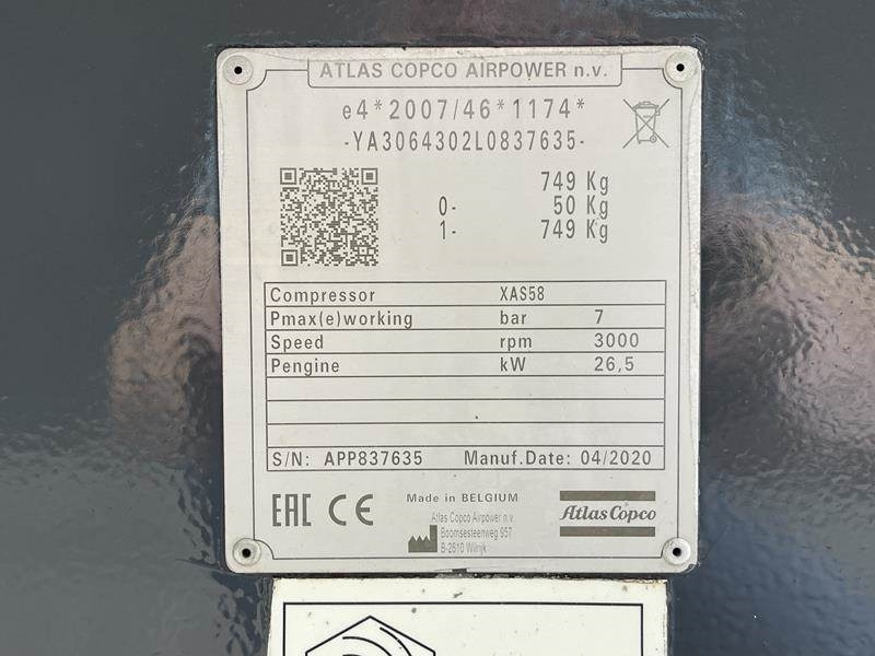 Atlas-Copco XAS 58 KD - Compresor de aire: foto 5 Atlas-Copco XAS 58 KD - Compresor de aire: foto 5