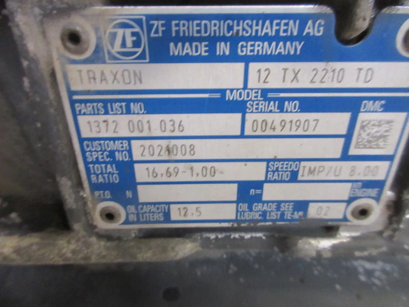 DAF 2189380 // 2021008 // 12TX2210 TD TRAXON TRANSMISSIE DAF EURO 6 - Caja de cambios para Camión: foto 5 DAF 2189380 // 2021008 // 12TX2210 TD TRAXON TRANSMISSIE DAF EURO 6 - Caja de cambios para Camión: foto 5