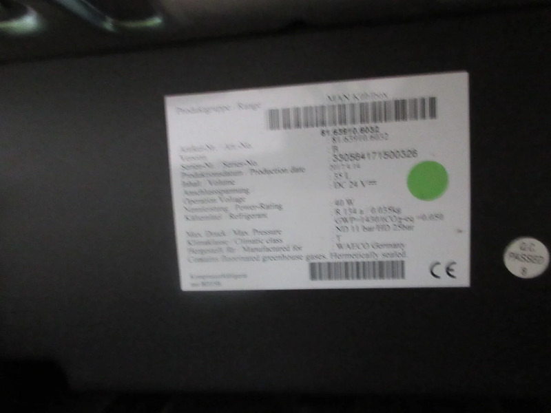 Sistema eléctrico para Camión MAN 81.63910-6032 KOELKAST MAN TGS TGX MODEL 2018: foto 8
