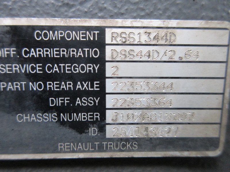 Renault 22353344//22353364//RSS1344D//2.64 RENAULT T 520 EURO 6 2020 - Eje posterior para Camión: foto 5 Renault 22353344//22353364//RSS1344D//2.64 RENAULT T 520 EURO 6 2020 - Eje posterior para Camión: foto 5