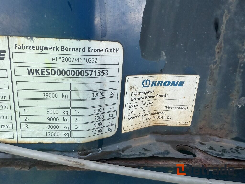 Trailer KRONE SD - Semirremolque lona: foto 4 Trailer KRONE SD - Semirremolque lona: foto 4