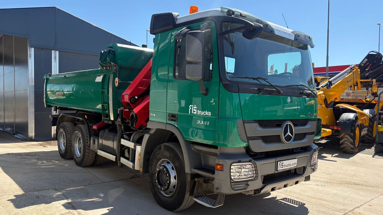 Mercedes-Benz Actros 3341 6X4 Tipper Bordmatic - Crane HMF 1730-K2 - Volquete camión, Camión grúa: foto 2 Mercedes-Benz Actros 3341 6X4 Tipper Bordmatic - Crane HMF 1730-K2 - Volquete camión, Camión grúa: foto 2