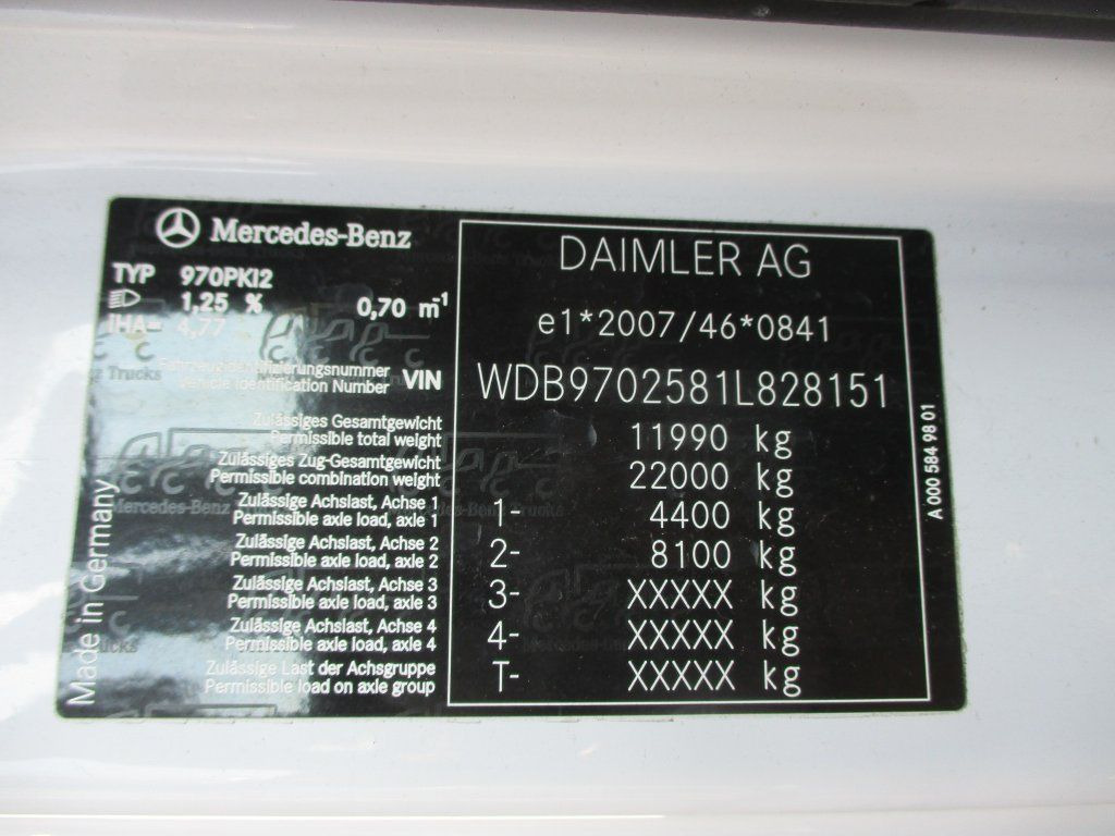 Camión caja cerrada Mercedes-Benz Atego 1222  1 Liege LBW: foto 18