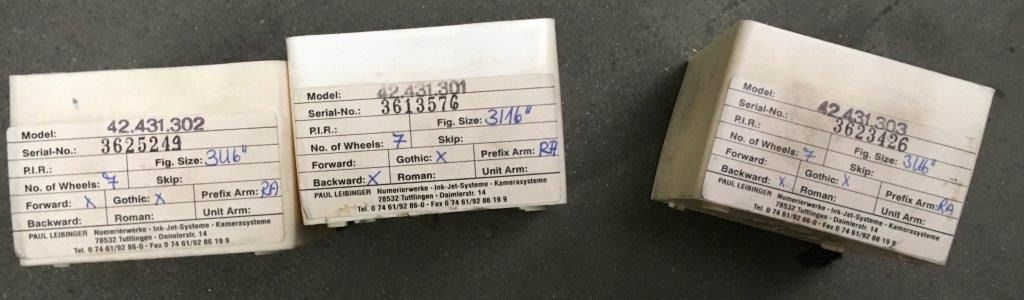 Leibinger numbering machines for GTO 52 or GTO 46 or also SM 52 - Piezas de recambio para Máquina de impresión: foto 4 Leibinger numbering machines for GTO 52 or GTO 46 or also SM 52 - Piezas de recambio para Máquina de impresión: foto 4