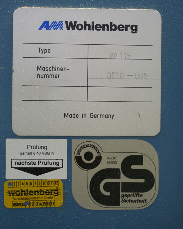 Wohlenberg 115 MCS-2 cutting machine - Máquina de corte de papel: foto 2 Wohlenberg 115 MCS-2 cutting machine - Máquina de corte de papel: foto 2