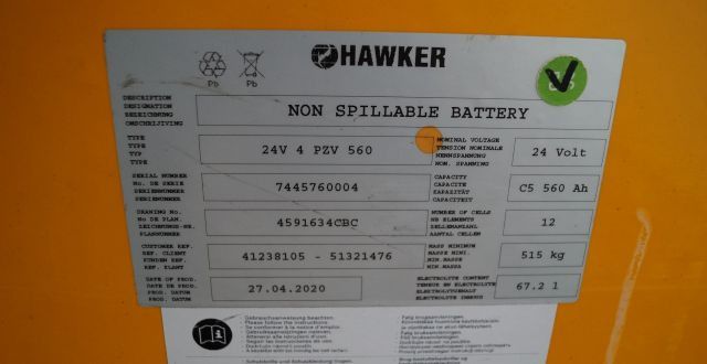 Hawker unknown | Battery 24V560Ah 4PZV560 year 2020 weight 515 kg - Acumulador para Equipo de manutención: foto 4 Hawker unknown | Battery 24V560Ah 4PZV560 year 2020 weight 515 kg - Acumulador para Equipo de manutención: foto 4