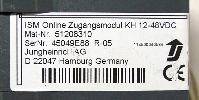 Jungheinrich 51208310 | ISM online data recorder KH 12-48 VDC 51308291 Sw. 03.00 - Sistema eléctrico para Equipo de manutención: foto 5 Jungheinrich 51208310 | ISM online data recorder KH 12-48 VDC 51308291 Sw. 03.00 - Sistema eléctrico para Equipo de manutención: foto 5
