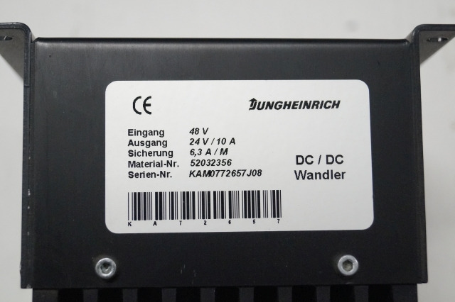 Jungheinrich 52032356 | Omvormer Transformer 48V -> 24V/10A for EKS310 sn. KA Omvormer Transformer 48V -> 24V/10A for EKS310 sn. KAMO0772657J08 - Sistema eléctrico para Equipo de manutención: foto 3 Jungheinrich 52032356 | Omvormer Transformer 48V -> 24V/10A for EKS310 sn. KA Omvormer Transformer 48V -> 24V/10A for EKS310 sn. KAMO0772657J08 - Sistema eléctrico para Equipo de manutención: foto 3