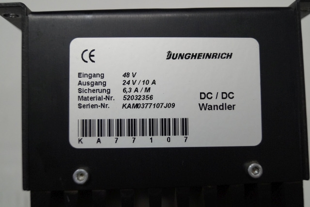 Jungheinrich 52032356 | Omvormer Transformer 48V -> 24V/10A for EKS310 sn. KA Omvormer Transformer 48V -> 24V/10A for EKS310 sn. KAMO377107J09 - Sistema eléctrico para Equipo de manutención: foto 3 Jungheinrich 52032356 | Omvormer Transformer 48V -> 24V/10A for EKS310 sn. KA Omvormer Transformer 48V -> 24V/10A for EKS310 sn. KAMO377107J09 - Sistema eléctrico para Equipo de manutención: foto 3