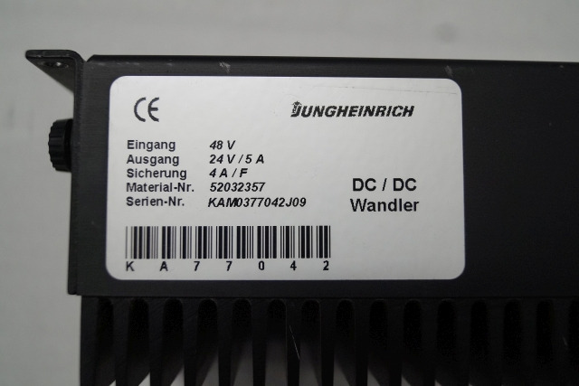 Jungheinrich 52032357 | Omvormer Transformer 48V -> 24V/5A for EKS310 sn. KAM Omvormer Transformer 48V -> 24V/5A for EKS310 sn. KAMO377042J09 - Sistema eléctrico para Equipo de manutención: foto 3 Jungheinrich 52032357 | Omvormer Transformer 48V -> 24V/5A for EKS310 sn. KAM Omvormer Transformer 48V -> 24V/5A for EKS310 sn. KAMO377042J09 - Sistema eléctrico para Equipo de manutención: foto 3