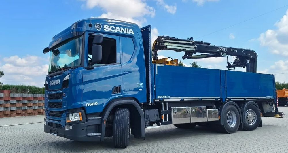 Scania R 500 6x2 / HDS Fassi F 215 AS / Euro 6 / Retarder / Oś skrętna / 220 000 km! - Camión caja abierta, Camión grúa: foto 2 Scania R 500 6x2 / HDS Fassi F 215 AS / Euro 6 / Retarder / Oś skrętna / 220 000 km! - Camión caja abierta, Camión grúa: foto 2