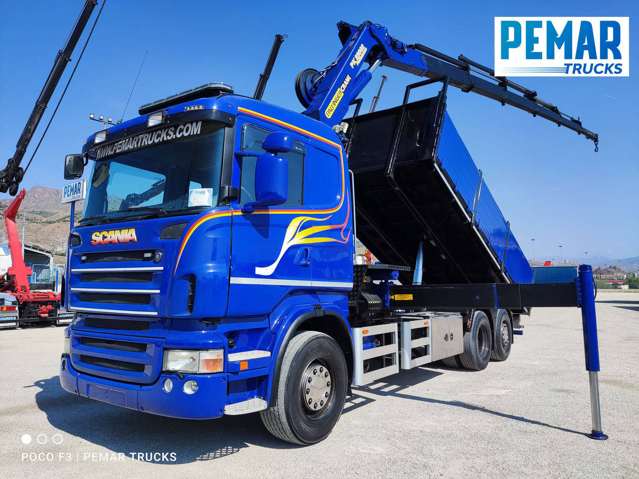 SCANIA R 420 6X2 GRUA PALFINGER PK 23002 BASCULANTE - Volquete camión, Camión grúa: foto 1 SCANIA R 420 6X2 GRUA PALFINGER PK 23002 BASCULANTE - Volquete camión, Camión grúa: foto 1