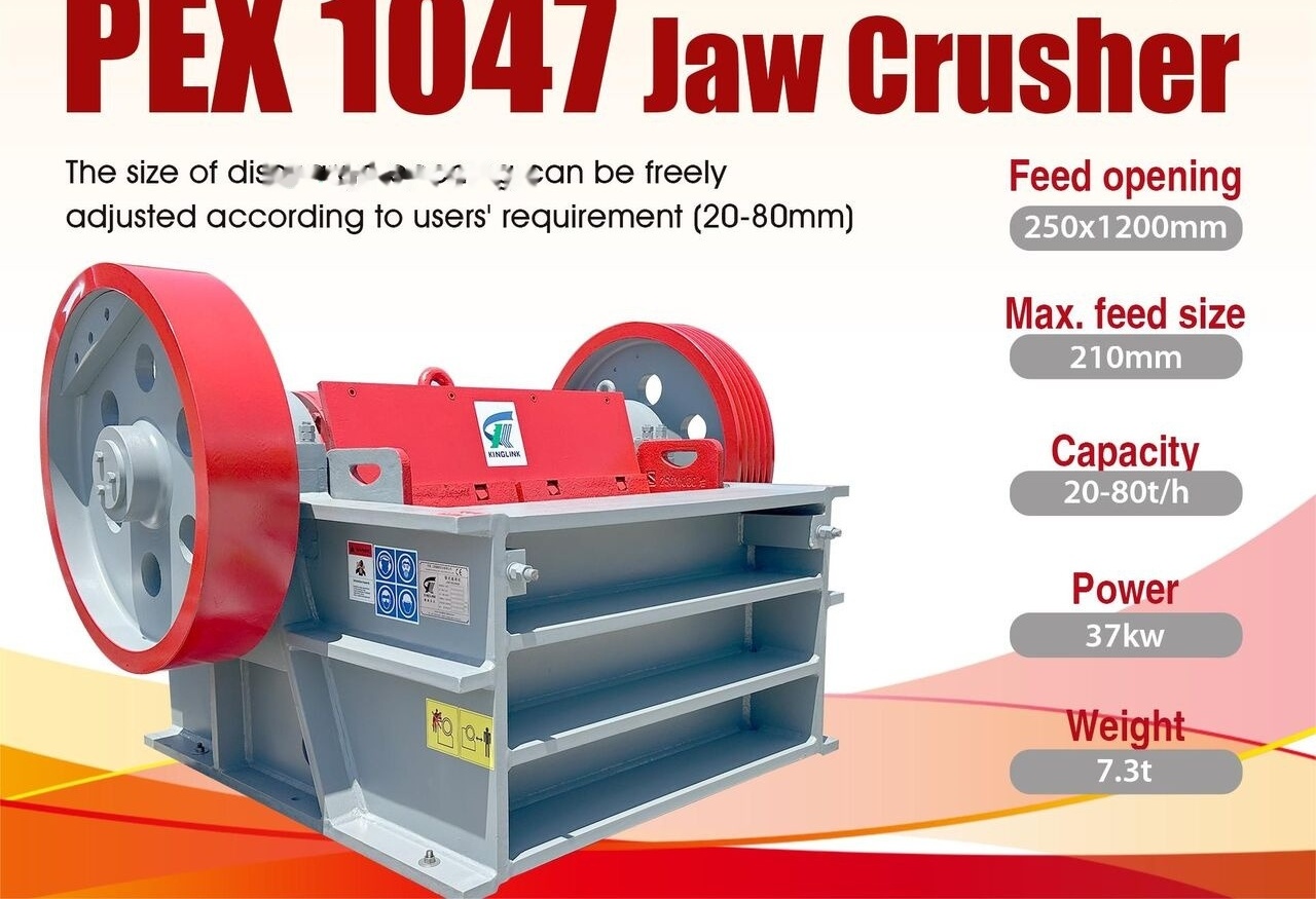 Trituradora de mandíbula nuevo Kinglink PEX250x1200 | PEX1047 Rock Stone Fine Jaw Crusher: foto 6