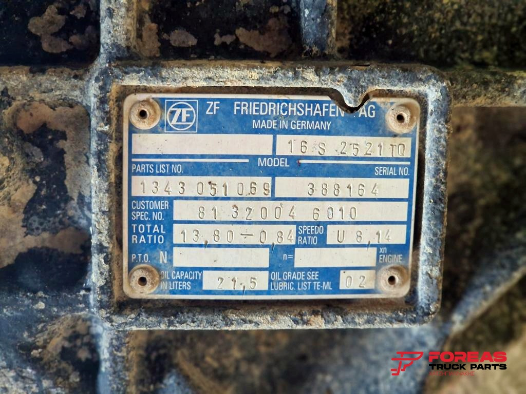 Caja de cambios para Camión ZF NEW ECOSPLIT 16S 2521 TO WITH INTARDER FOR MAN TGX: foto 9